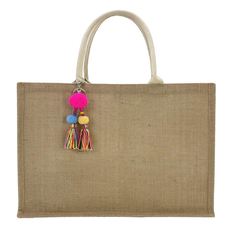 Hibala Woven Large Beach Bag Straw Beach Tote Handmade Weaving Shoulder Tassel Bag Handbag (Classic Style) - Image 5